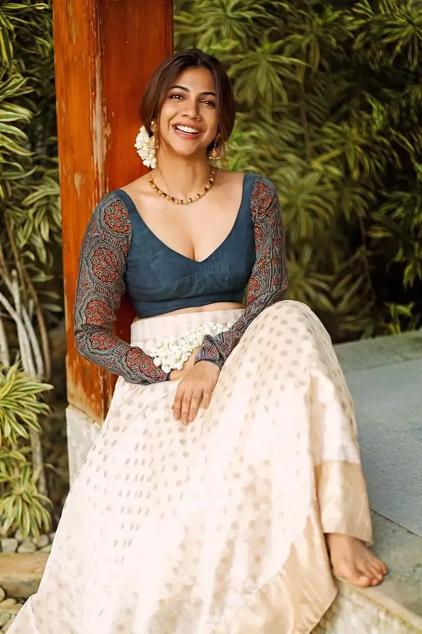 Indian Actress Madonna Sebastian in Traditional Blue Lehenga Choli